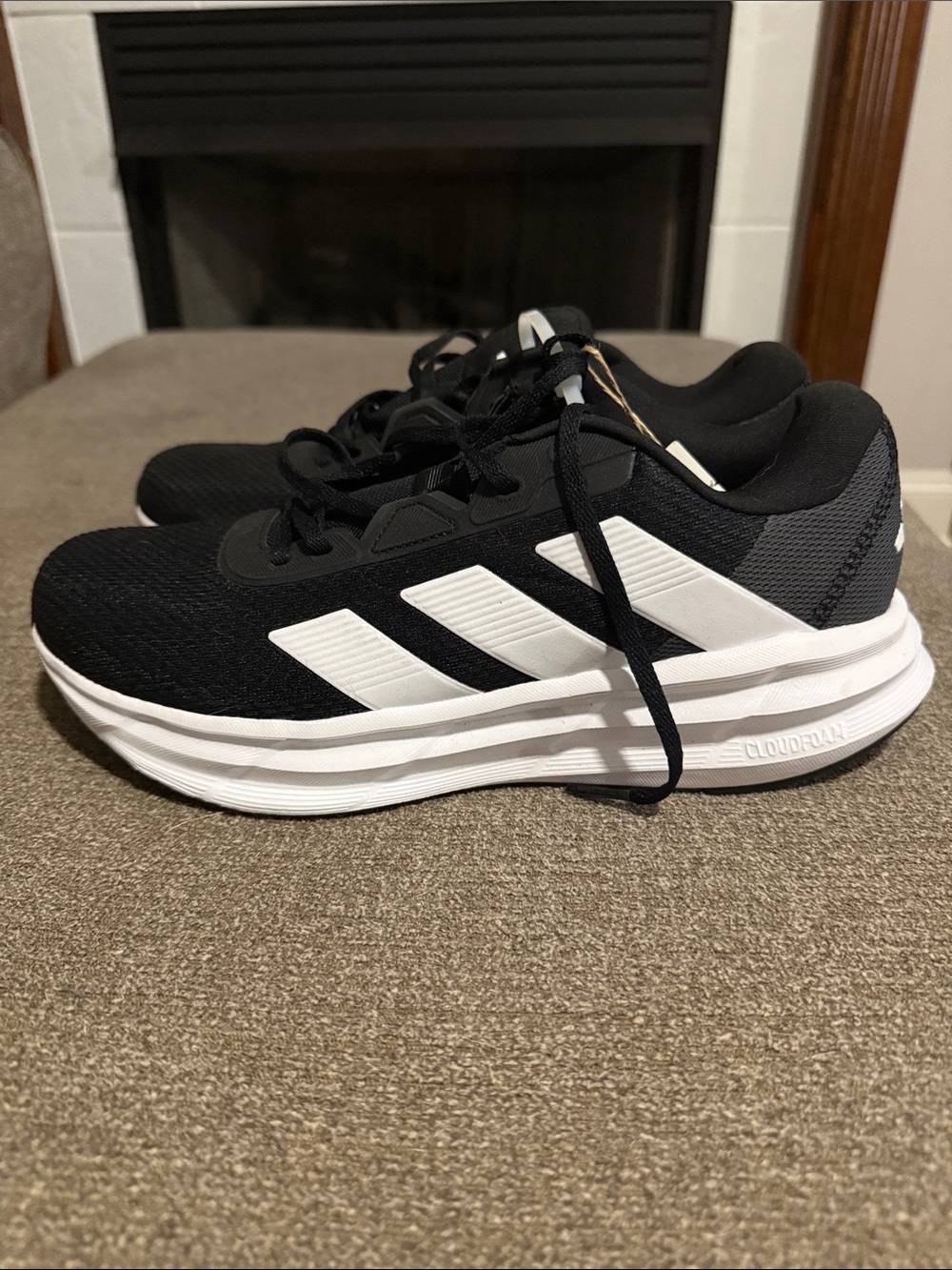 adidas Black and White Cloudfoam Athletic Shoes